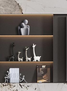 小鹿四口之家轻奢摆件高级感现代简约家居酒柜电视柜玄关装饰摆设