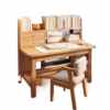Solid wood desk bookshelf integrated table small apartment student home study writing desk bedroom computer desk office desk