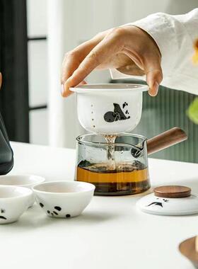 熊猫旅行茶具套装家用小套户外便携陶瓷快客杯一壶三杯功夫泡茶壶