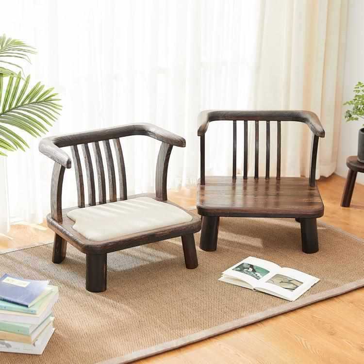 日式实木矮椅子靠背家用喝茶靠椅茶椅阳台休闲椅扶手椅小椅子圈椅