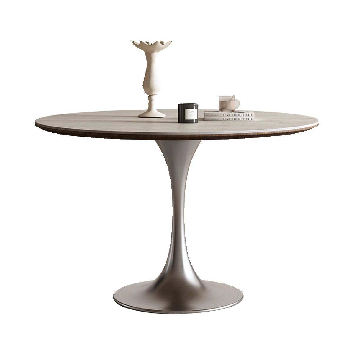 严奢中古风郁金香餐桌实木饭桌家用小户型岩板圆桌餐桌椅子一套,淘宝优惠券,粉丝福利购,淘宝优惠卷