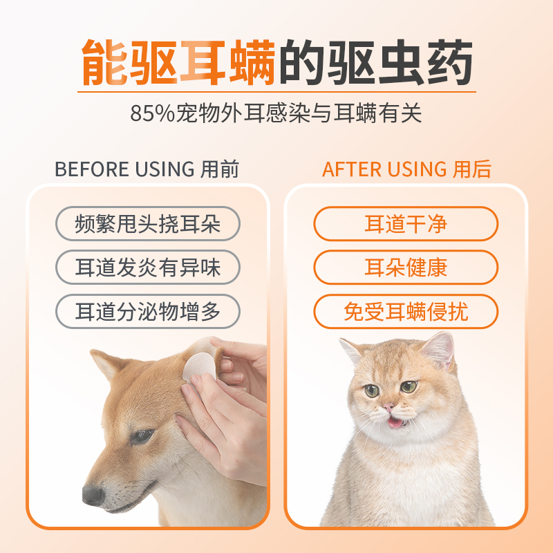 狗狗驱虫药宠物猫咪体外驱虫跳蚤内外同驱耳螨吡虫啉莫昔克丁滴剂 - 图0