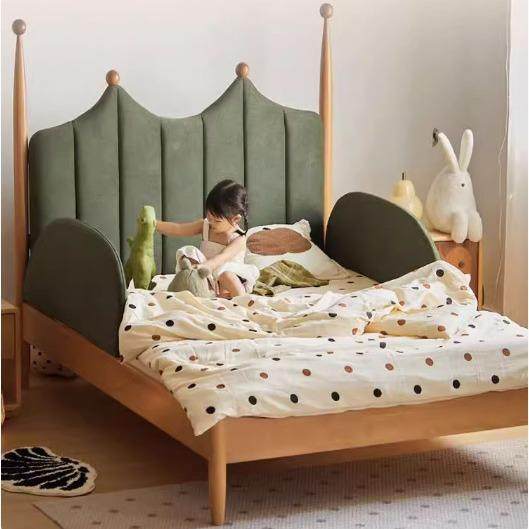 儿童床男孩软包床青少年卧室006女孩实床1.木25米1.3桃木儿樱童床,淘宝优惠券,粉丝福利购,淘宝优惠卷