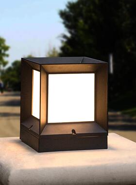 太阳能简约室外门柱防水灯柱头灯花园别墅景观庭院景观灯