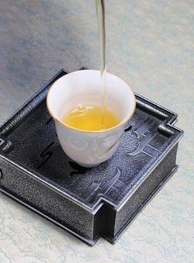 茶盘复古合金壶承日式杯垫养壶茶建水托盘壶垫蓄水小茶台干泡台