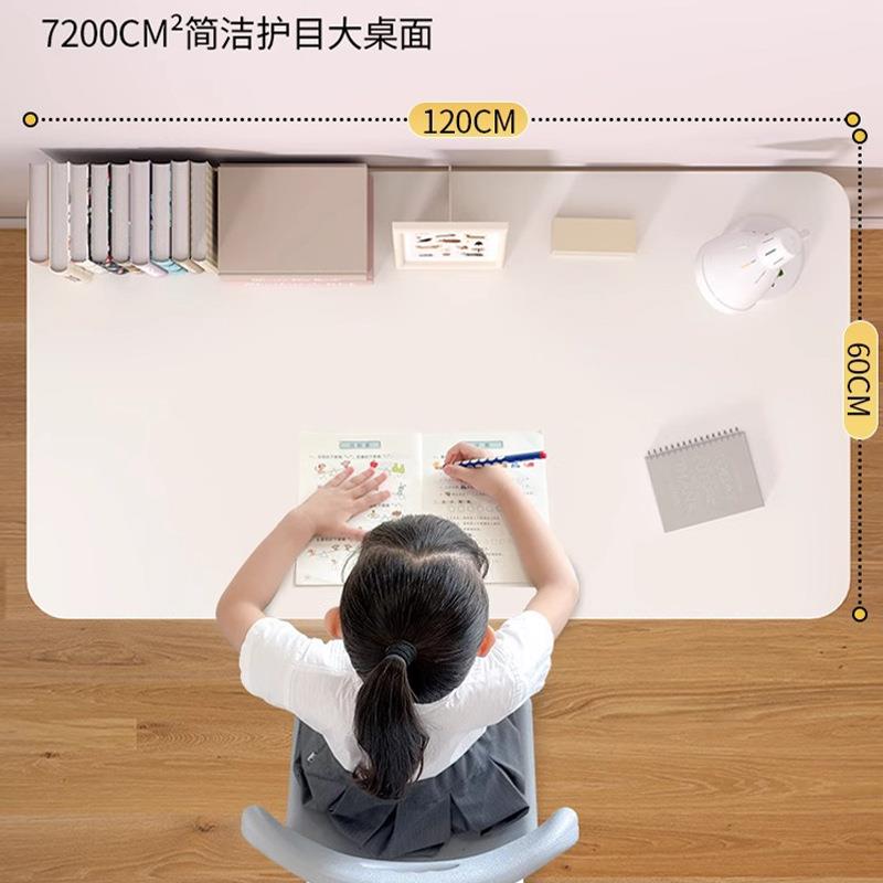Children's study table hand-operated lifting table study table writing table homework large white table computer desk and chair set