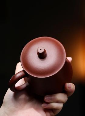 宜兴紫砂杯全手工泥绘暗香斗笠盖杯办公杯家用大容量泡茶杯子