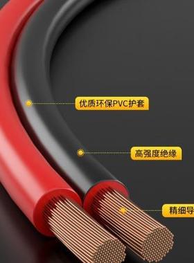 直销纯铜国标RVB红黑线双并平行线2芯监控led灯带灯光照明监控等