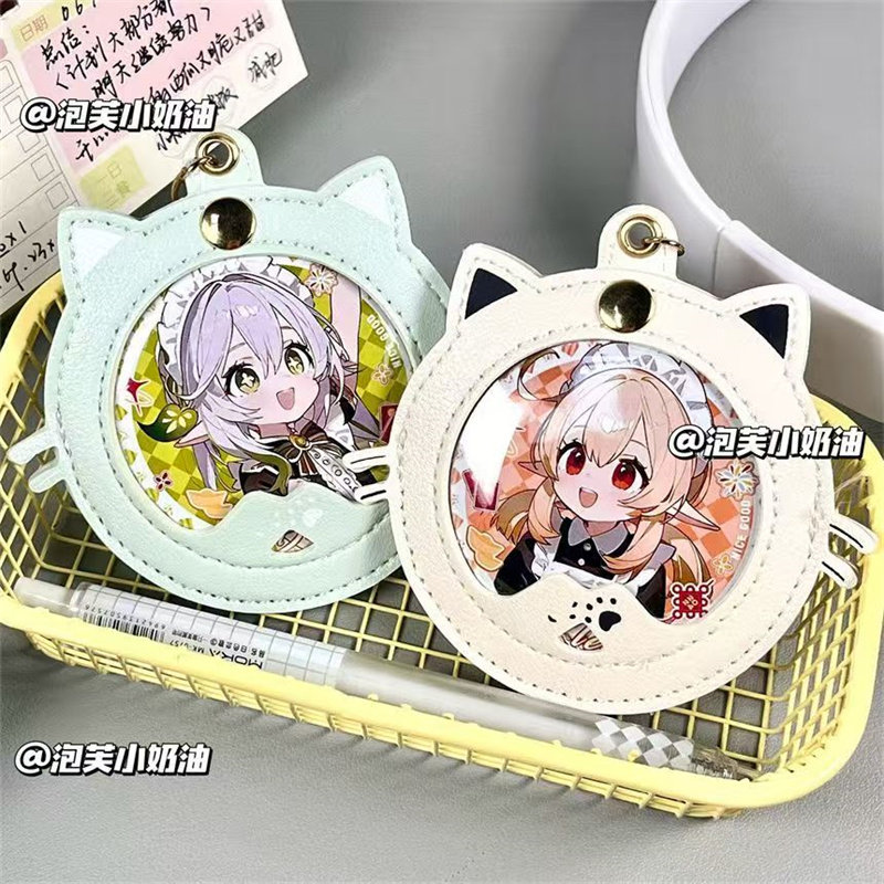 新款皮质猫咪吧唧托晕染猫耳徽章谷子收纳展示套可爱痛包装饰挂件,淘宝优惠券,粉丝福利购,淘宝优惠卷