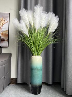 大芦苇草仿真花落地室内客厅花卉绿植物假花造景装饰摆件干花陶瓷