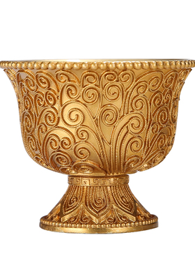 速发尼艺尔工泊纯铜掐丝供水杯供家杯财神净水杯用品佛用摆件中号