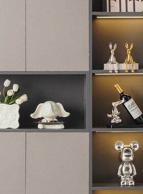 速发熊饰柜装酒品摆件轻花奢客厅红酒架杯架高档202新款