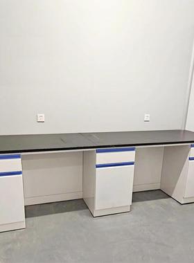 钢木实验台全钢边台pp操作试验台不锈钢中央台实心理化板工作台