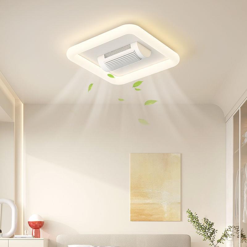 无叶风扇灯卧室现代简约奶油风全光谱护眼静音风扇一体儿童房吸顶 - 图2