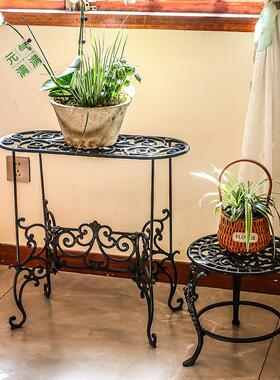 欧式复古铁艺花架多肉置物架阳台客厅室内户外庭院多层落地式摆件