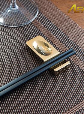 黄铜筷架托家用创意筷子托日式餐厅创意高档酒店家用筷子枕餐具架