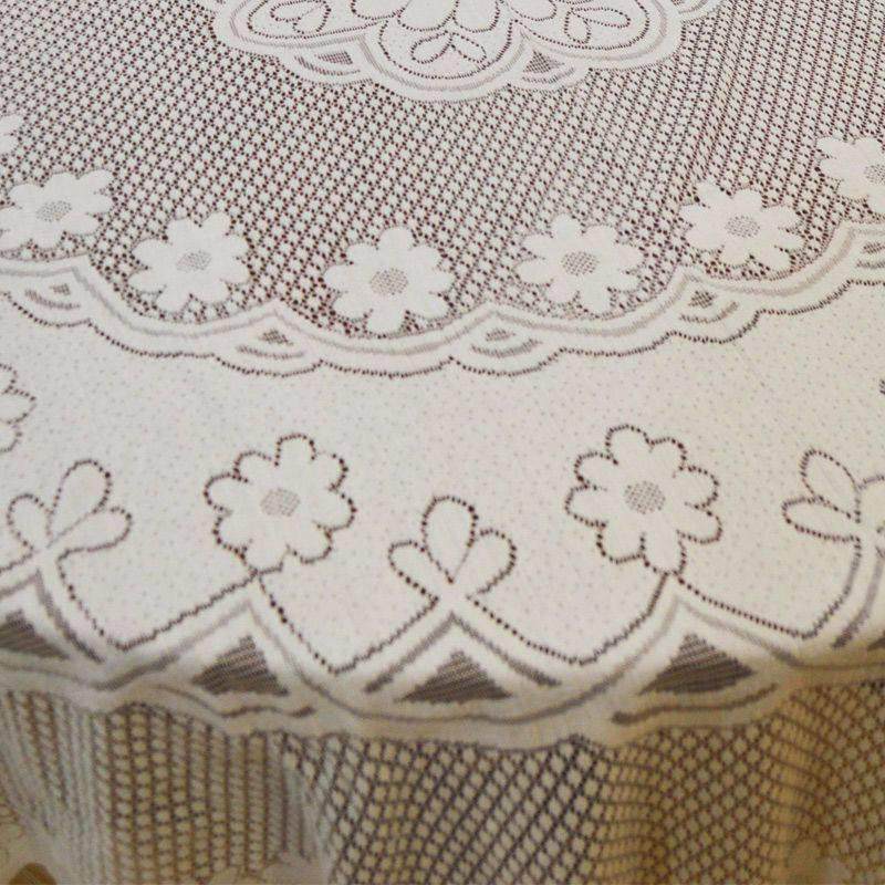 圆形桌布针织巾盖布盖巾餐桌布纯白蕾丝圆台布艺田园茶几家用特价,淘宝优惠券,粉丝福利购,淘宝优惠卷