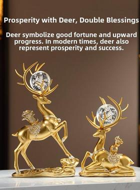 采购产品一对幸运的鹿装饰品，可访问的奢侈品，高端乔居礼物，客