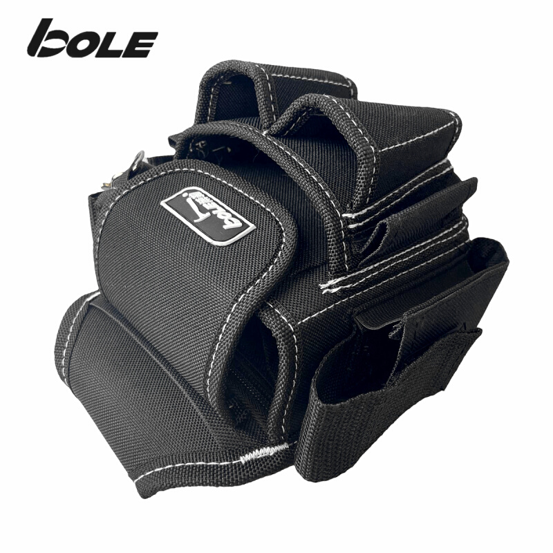 BOLE工具维修小号腰包多功能便携腰挂电工包加厚耐磨收纳劳保带盖-图2