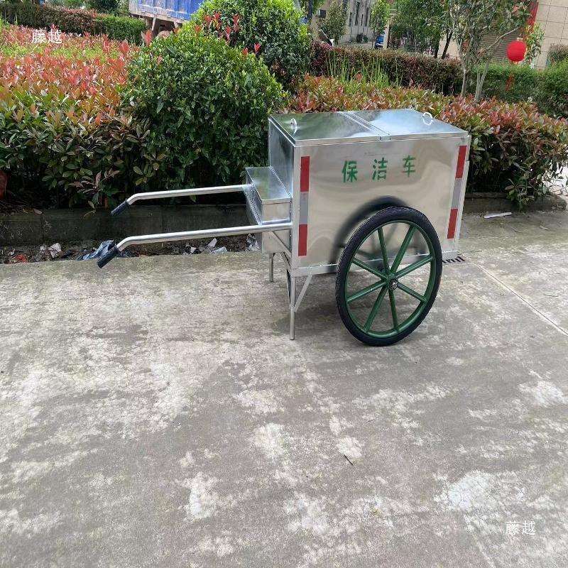 环卫人力三轮垃圾车自卸户外物业不锈钢手推保洁车可304型 - 图3