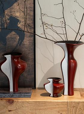 艺贝高术陶子瓷花器艺样板房间档中古CTB-2515侘寂风花瓶客厅软装