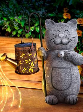 爆品太能猫咪阳庭院灯花园动户物RDW144外树园林摆件脂工艺品