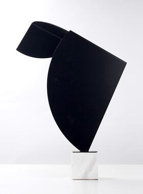 现代简约立体几黑何摆件北欧样板意JKE间客厅酒柜书房创桌白面装