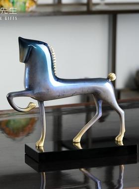 一马当先铜马摆件客厅玄关办公室装饰摆件高端工艺品乔迁开业礼品