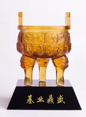 生意兴隆，办公摆件，开业吉祥礼品，定制礼品，玻璃三脚架