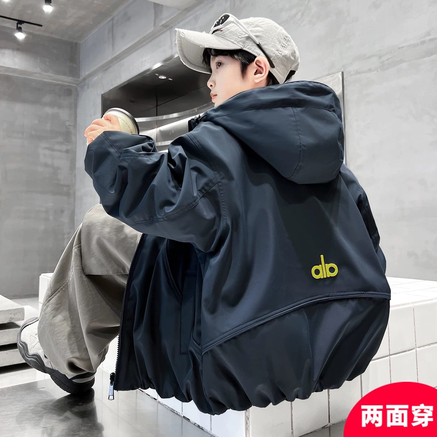 儿童装男童外套秋冬装2025新款中大童深秋季酷帅两面穿男孩衣服潮,淘宝优惠券,粉丝福利购,淘宝优惠卷