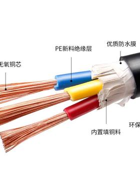 国标纯铜电源线2芯3芯4芯5芯RVV0.51.02.5平方监控软护套电线