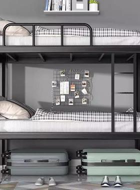 上下铺双层铁床高低两层双人床工地宿舍公寓家用钢制床成人学生床