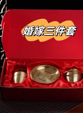 铜摆件一桶金创意黄铜子孙桶办公家居风水摆件纯铜婚庆桶铜水桶