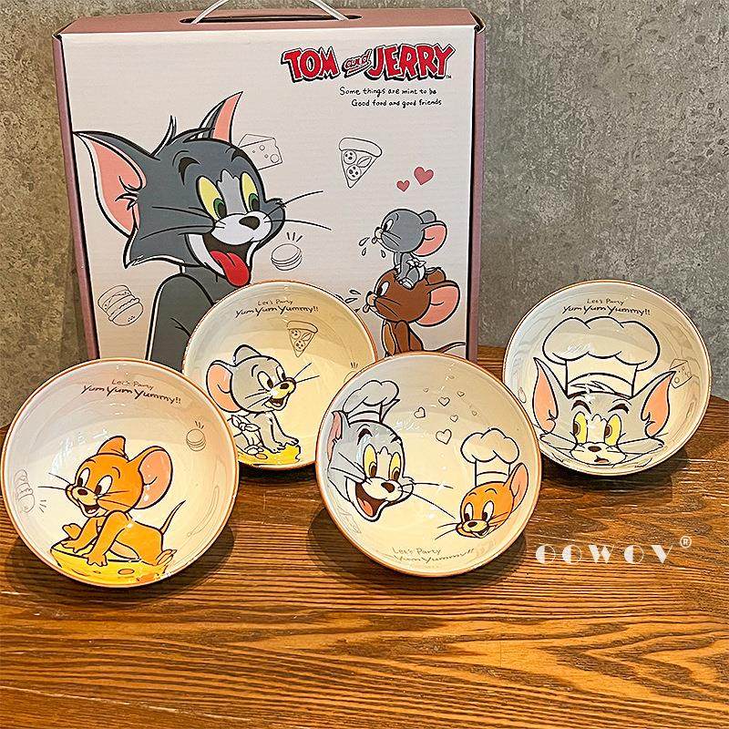 猫和老鼠米饭碗家用儿童可爱卡通陶瓷餐具套装乔迁伴手礼生日礼物,淘宝优惠券,粉丝福利购,淘宝优惠卷