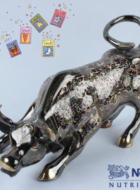 巴基斯坦动物铜器旺市铜牛华尔街牛地产金融财经铜牛旺股牛摆件