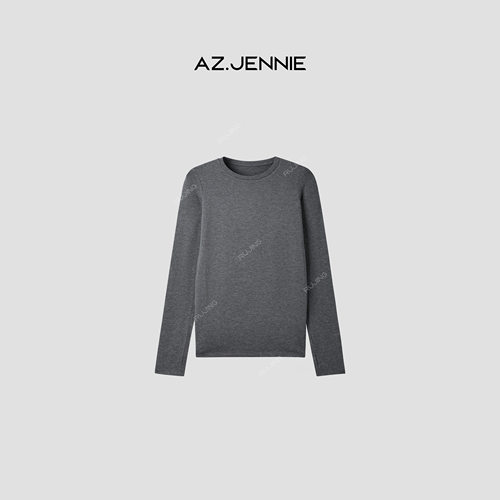 如静RUJIN赵露思同款长袖打底t恤女秋冬上衣修身圆领纯色内搭百搭 - 图1