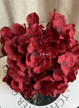 5头仿真绣球马洛卡大花瓣绣球 婚庆热销装饰花墙装饰优质毛布