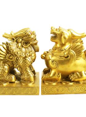 铜貔貅摆件独角貔貅吉祥物双角貔貅神兽精品摆件工艺品