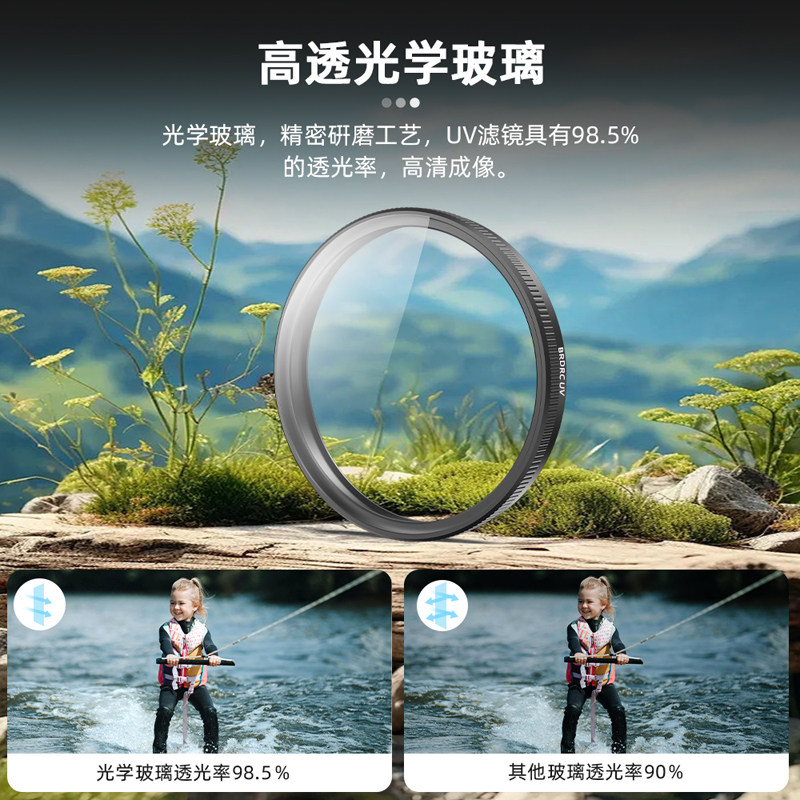 BRDRC适用大疆Action5Pro滤镜套装运动相机Osmo Action4黑柔抗光害专业摄影ND减光镜CPL偏振UV保护镜头配件,淘宝优惠券,粉丝福利购,淘宝优惠卷