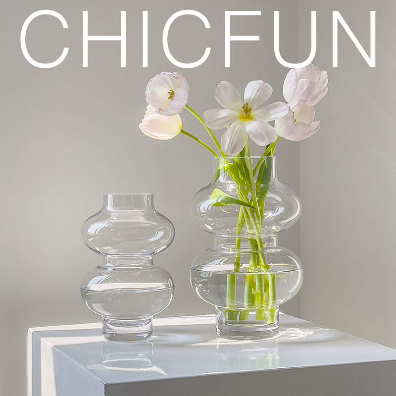 北欧ins风创意透明玻璃花瓶摆件客厅插花高级感网红水培鲜花干花 - 图0