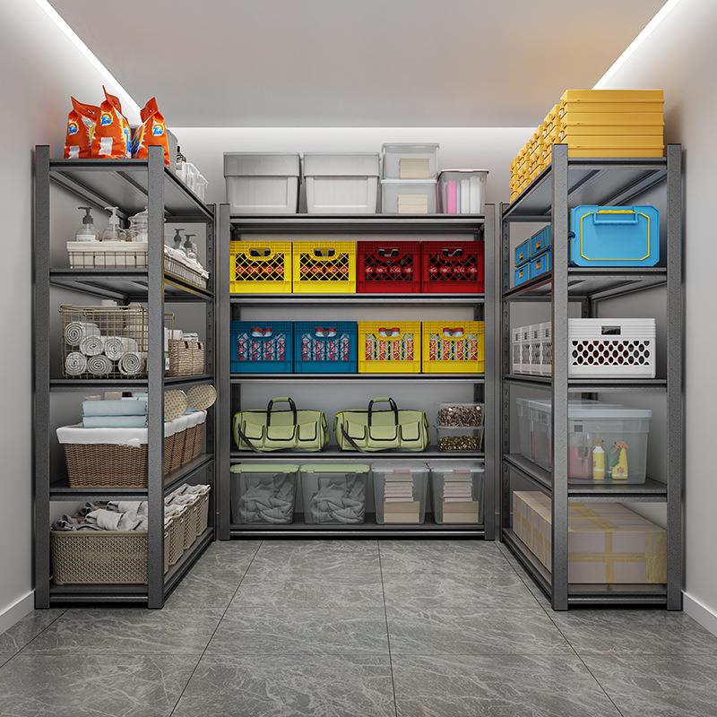 抖货架置物架多层落地角钢储物架家用阳台仓库储藏室铁架收纳书架 - 图0