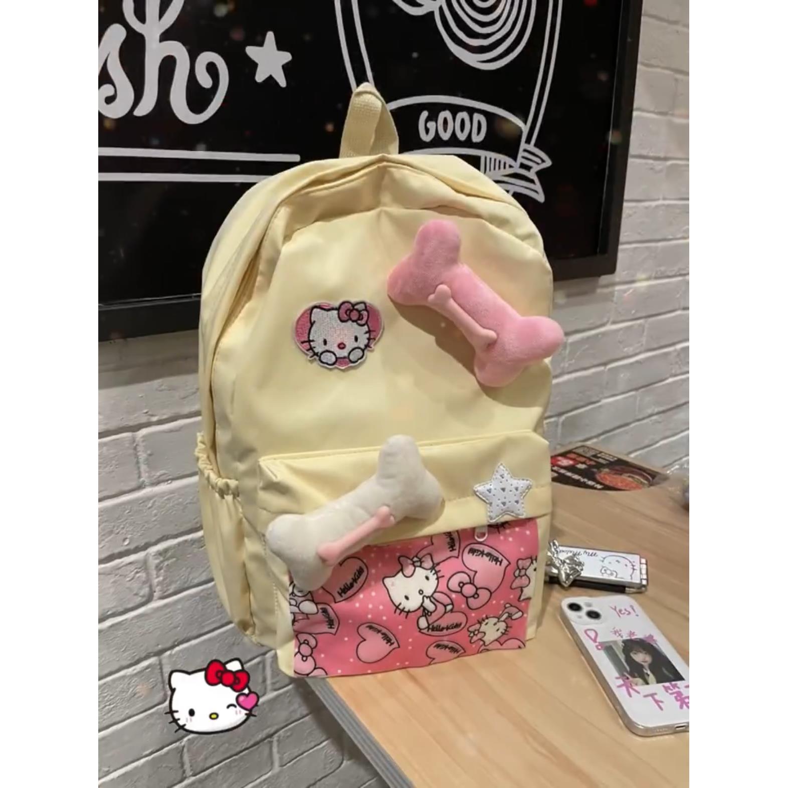 hellokitty书包可爱卡通三丽鸥双肩背包凯蒂猫学生初中女生旅行包 - 图2