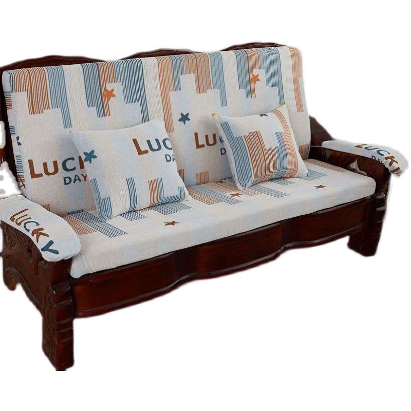 冬优实木沙发垫带靠背老式红木质头坐垫子加厚连体春秋联邦椅海绵