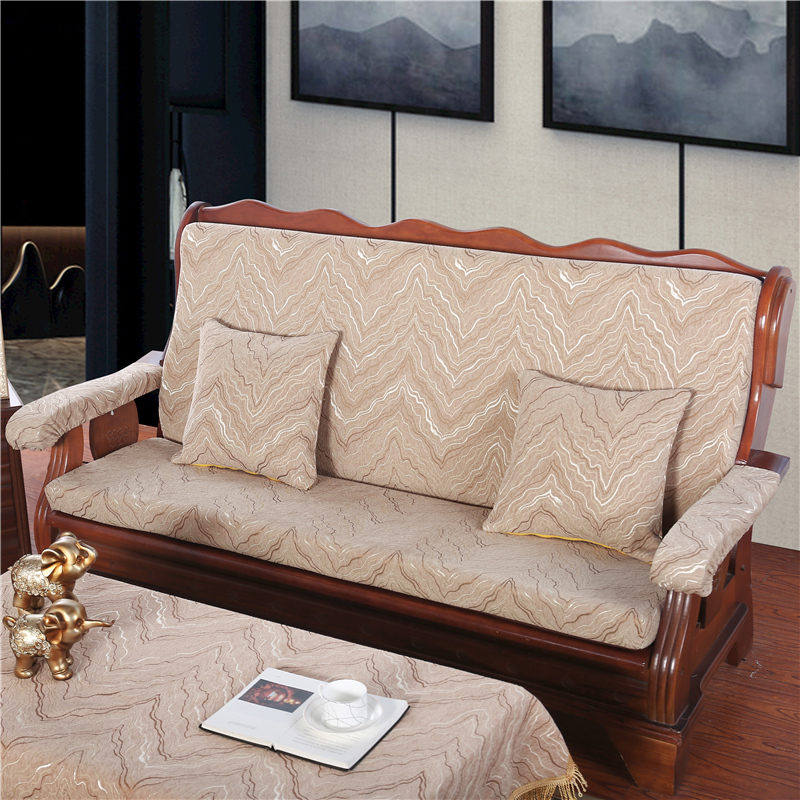 冬优 加厚实木沙发坐垫带靠背防滑老式木质连体红木沙发垫可拆洗