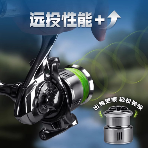 纺车轮路亚专用全金属斜口浅线杯远投微物防海水鱼线轮海竿路亚轮 - 图1