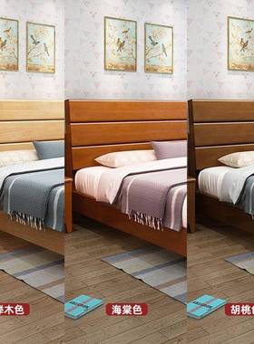 中式实木床现代简约高箱储物床家用卧室1.8米双人床小户型单人床