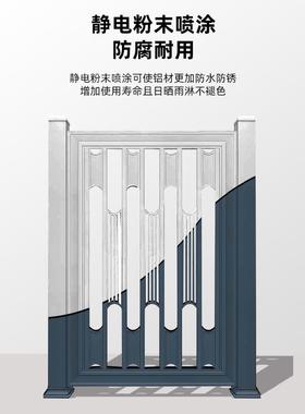 铝艺大门别墅入户门密码指纹铝艺双开门农村庭院智能铸铝精雕大门