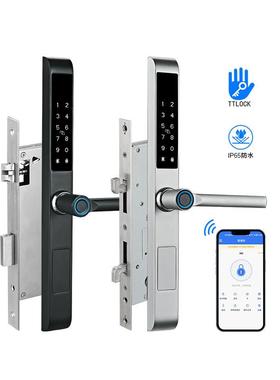 断桥铝合金指纹密码锁室外窄边塑钢窄边框户外