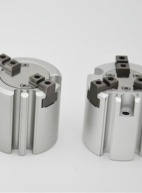直销非标MHS/HFC夹爪气缸圆柱形手指多爪卡盘机械气缸