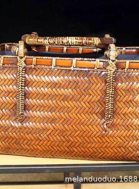 复古手工竹编包女士手提竹包天然竹编织轻便耐用日常茶艺竹包